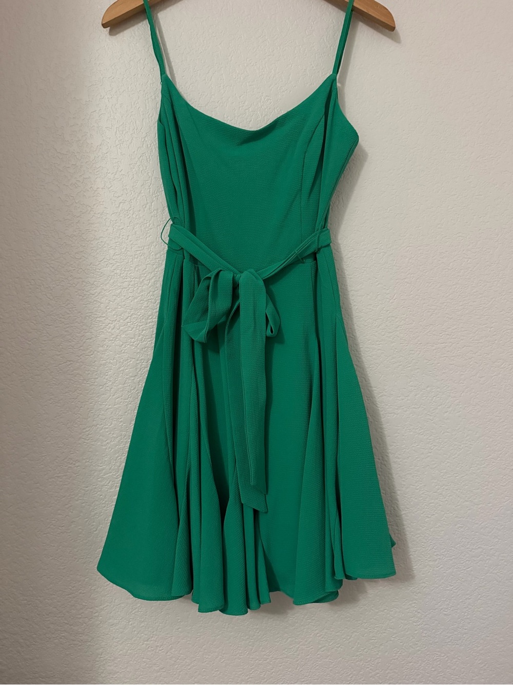 B Darlin Emerald Green Spaghetti-Strap Fit & Flare Dress